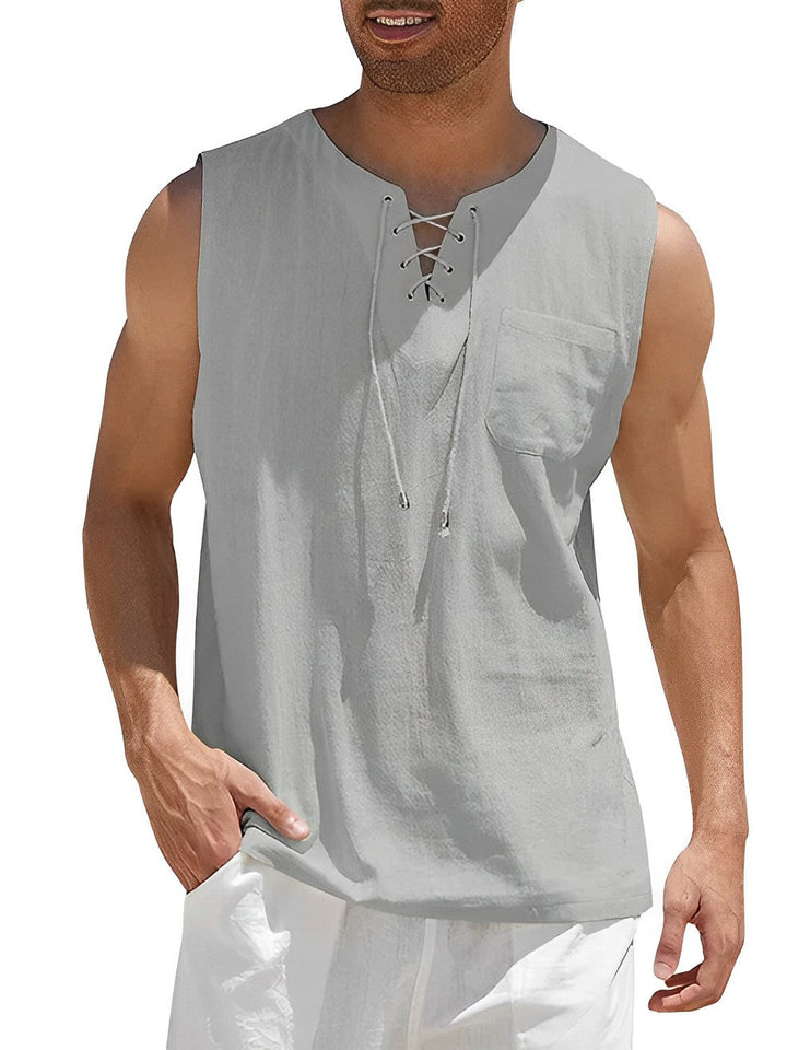 Błażej | Męski tank top bez rękawów z dekoltem V