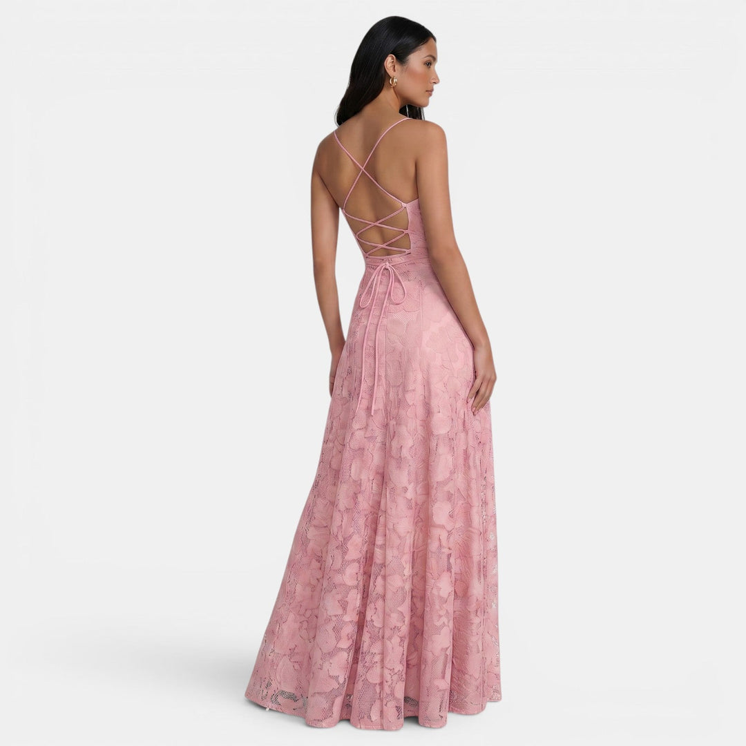 Patrycja | Women's backless maxi dress with tie detail