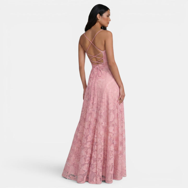 Patrycja | Women's backless maxi dress with tie detail