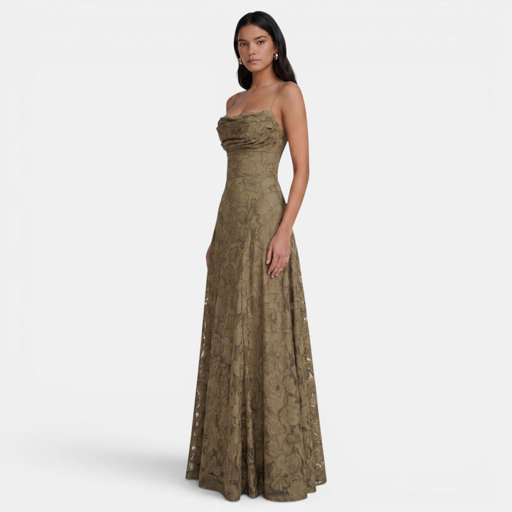 Patrycja | Women's backless maxi dress with tie detail