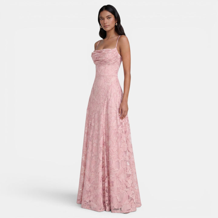 Patrycja | Women's backless maxi dress with tie detail