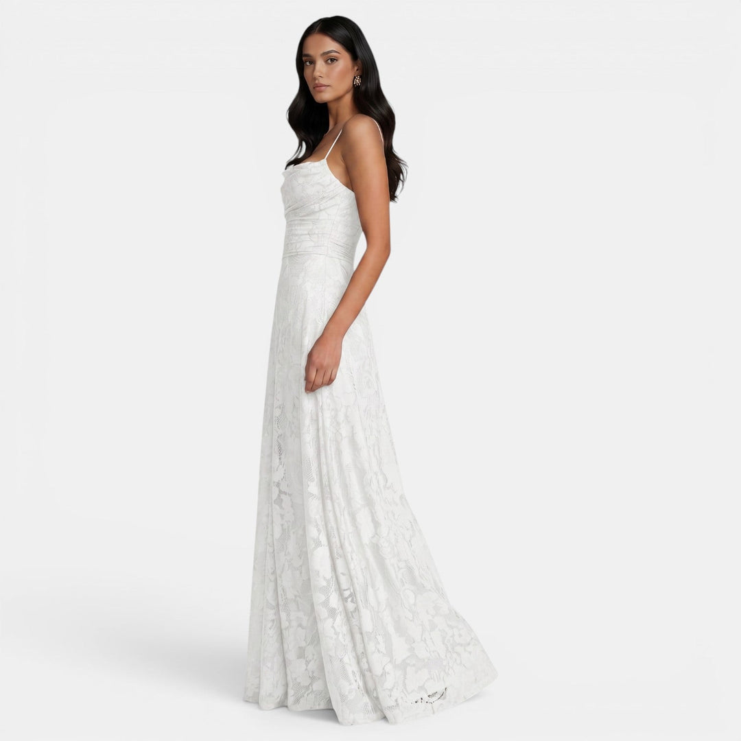 Patrycja | Women's backless maxi dress with tie detail