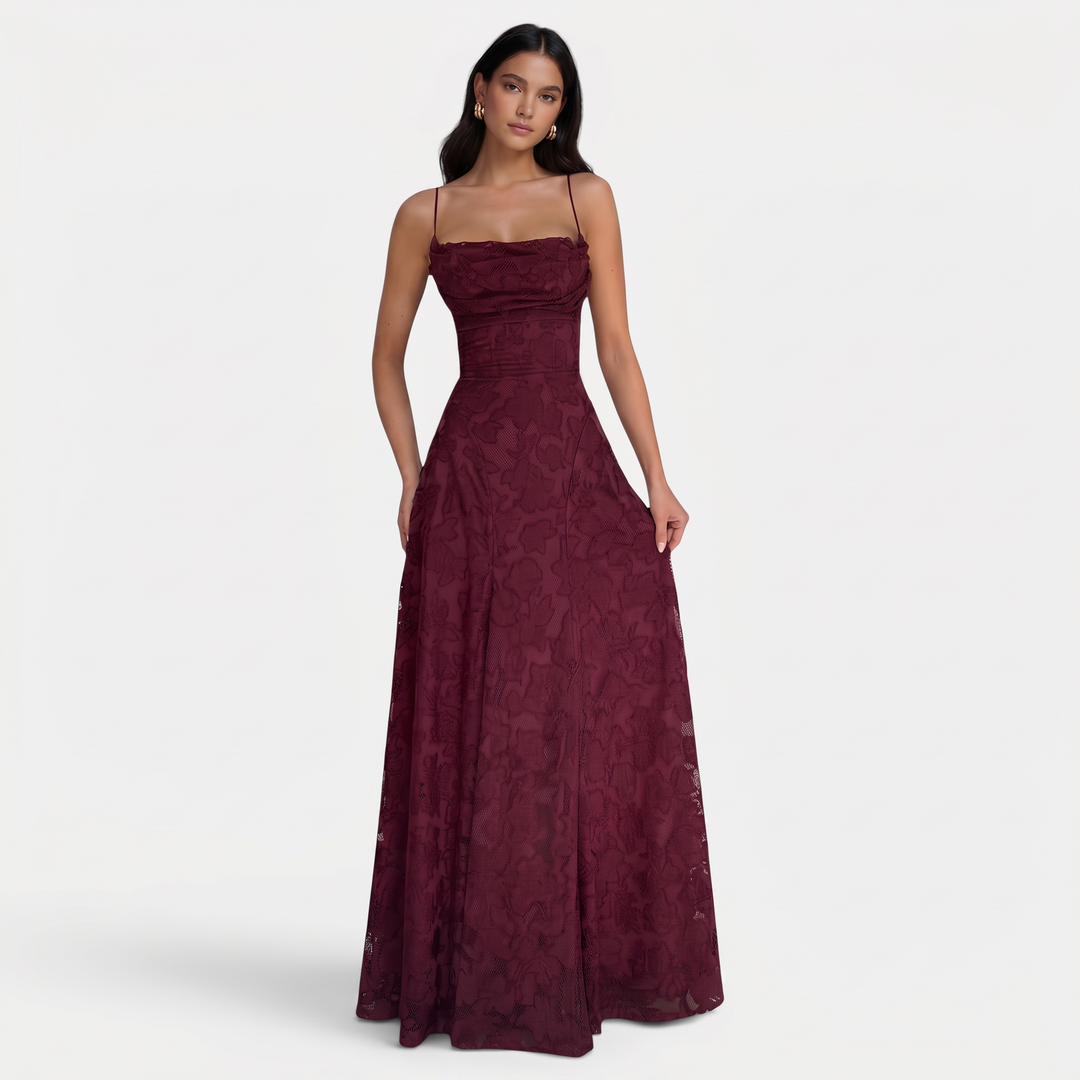 Patrycja | Women's backless maxi dress with tie detail