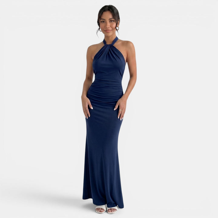 Marzena | Women's maxi halter dress with open back