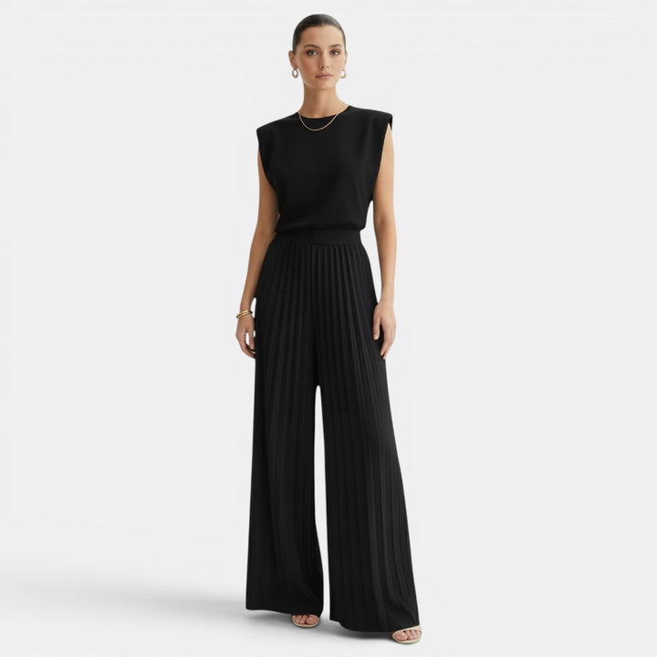 Agata | Women's sleeveless set with wide pants