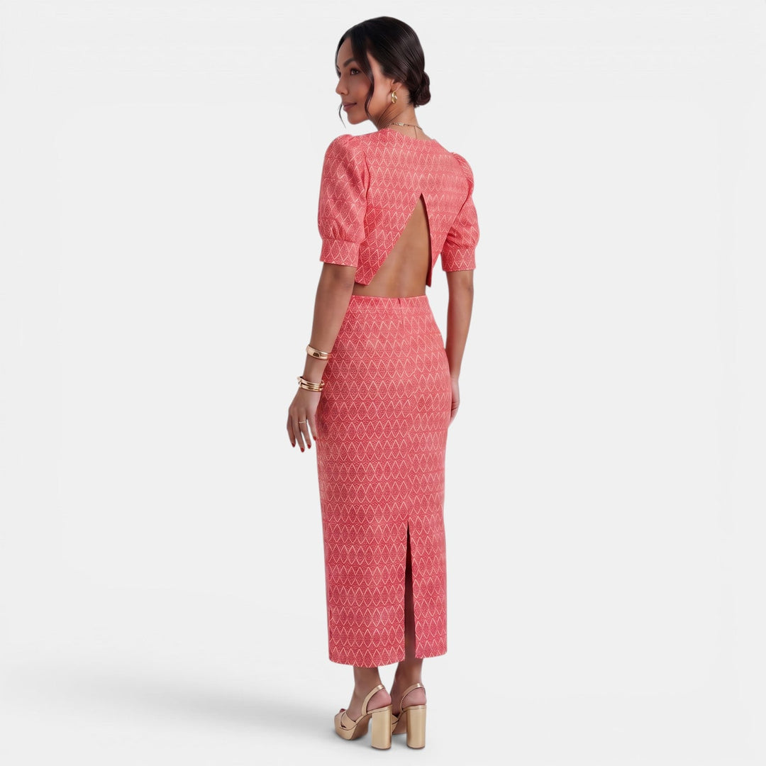 Renata | Women's set with a cropped top and midi skirt