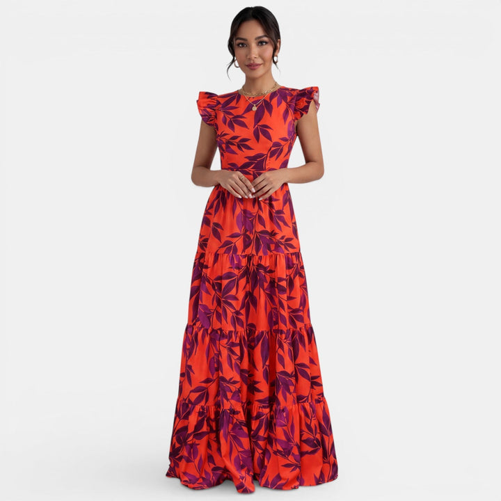 Joanna | Women's maxi dress with patterns and ruffles