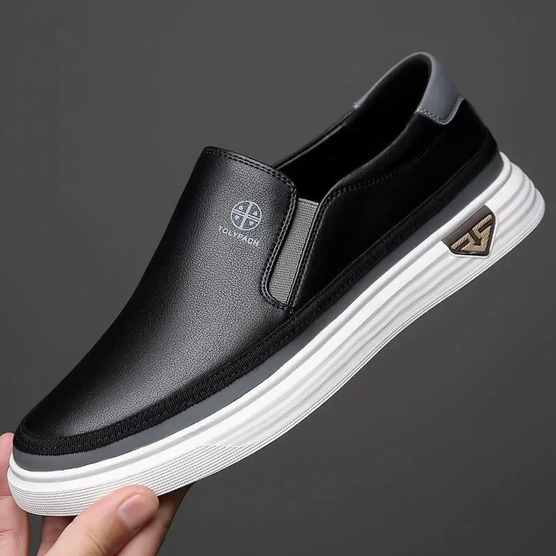 Tristan | Męskie Wsuwane Półbuty Low Top z Kontrastową Podeszwą