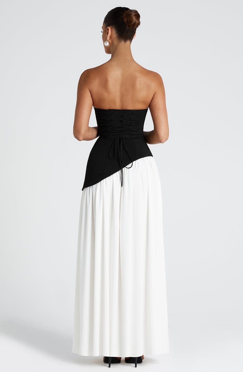 Women's Strapless High Slit Asymmetric Waist Sleeveless Dress | Maxi