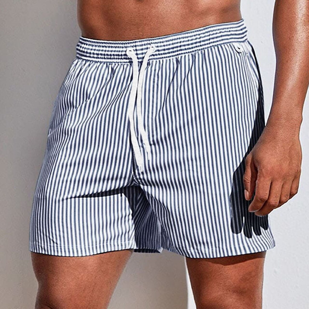 Igor | Men's short striped shorts with drawstring