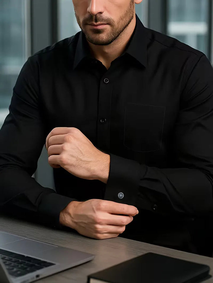 Adrian | Męska Koszula Biznesowa Slim Fit z Klasycznym Kołnierzem