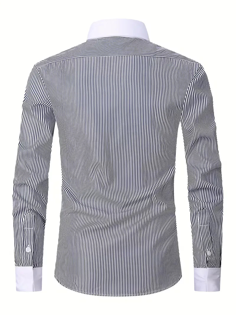 Adrian | Męska Koszula Biznesowa Slim Fit z Klasycznym Kołnierzem