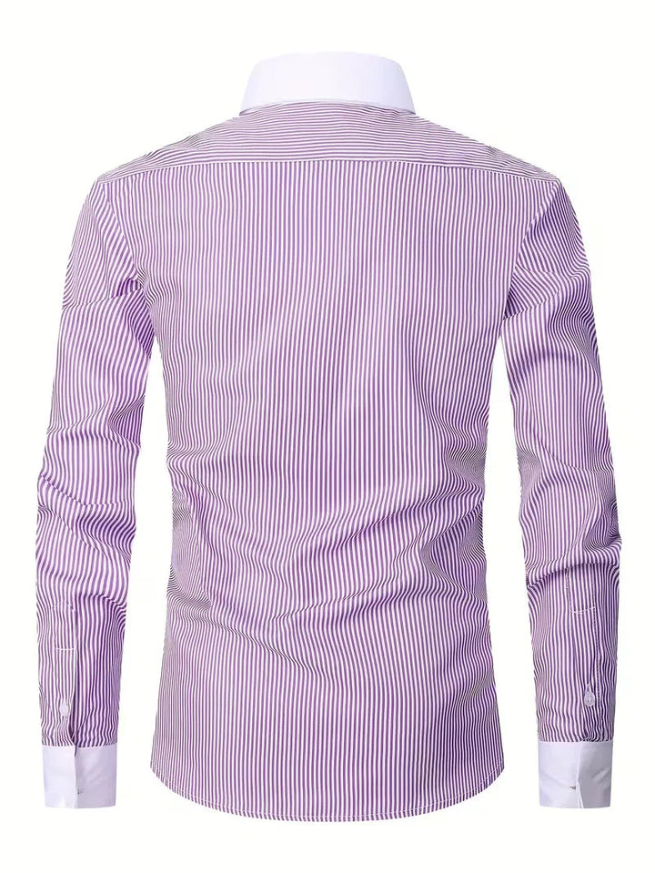 Adrian | Męska Koszula Biznesowa Slim Fit z Klasycznym Kołnierzem