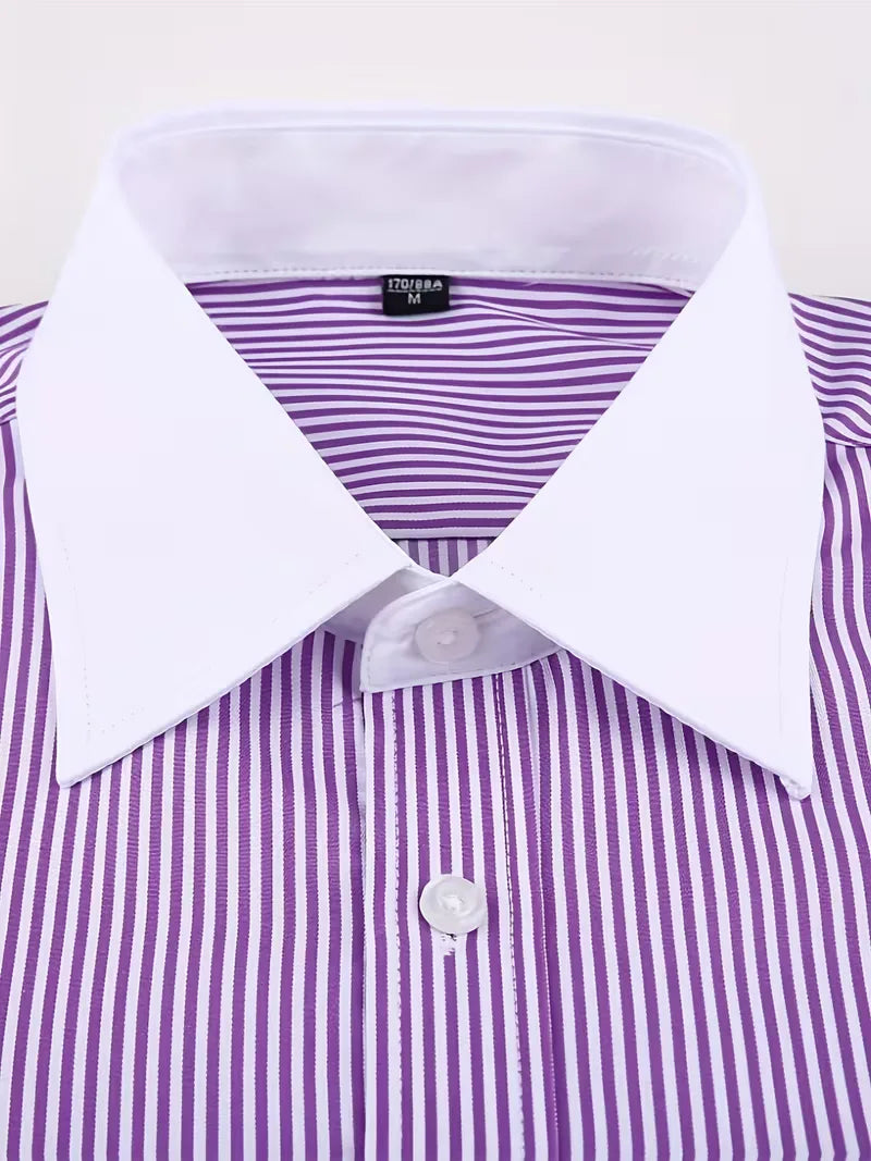 Adrian | Męska Koszula Biznesowa Slim Fit z Klasycznym Kołnierzem