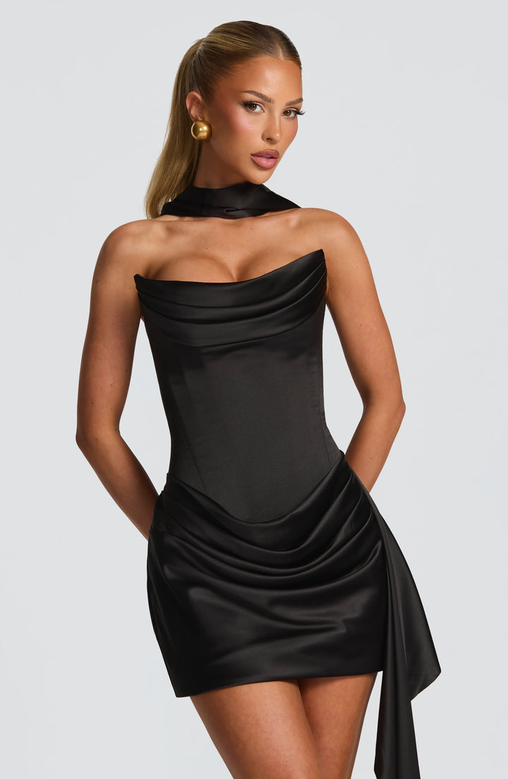 Women's Mini Strapless Dress | Scarf Detail