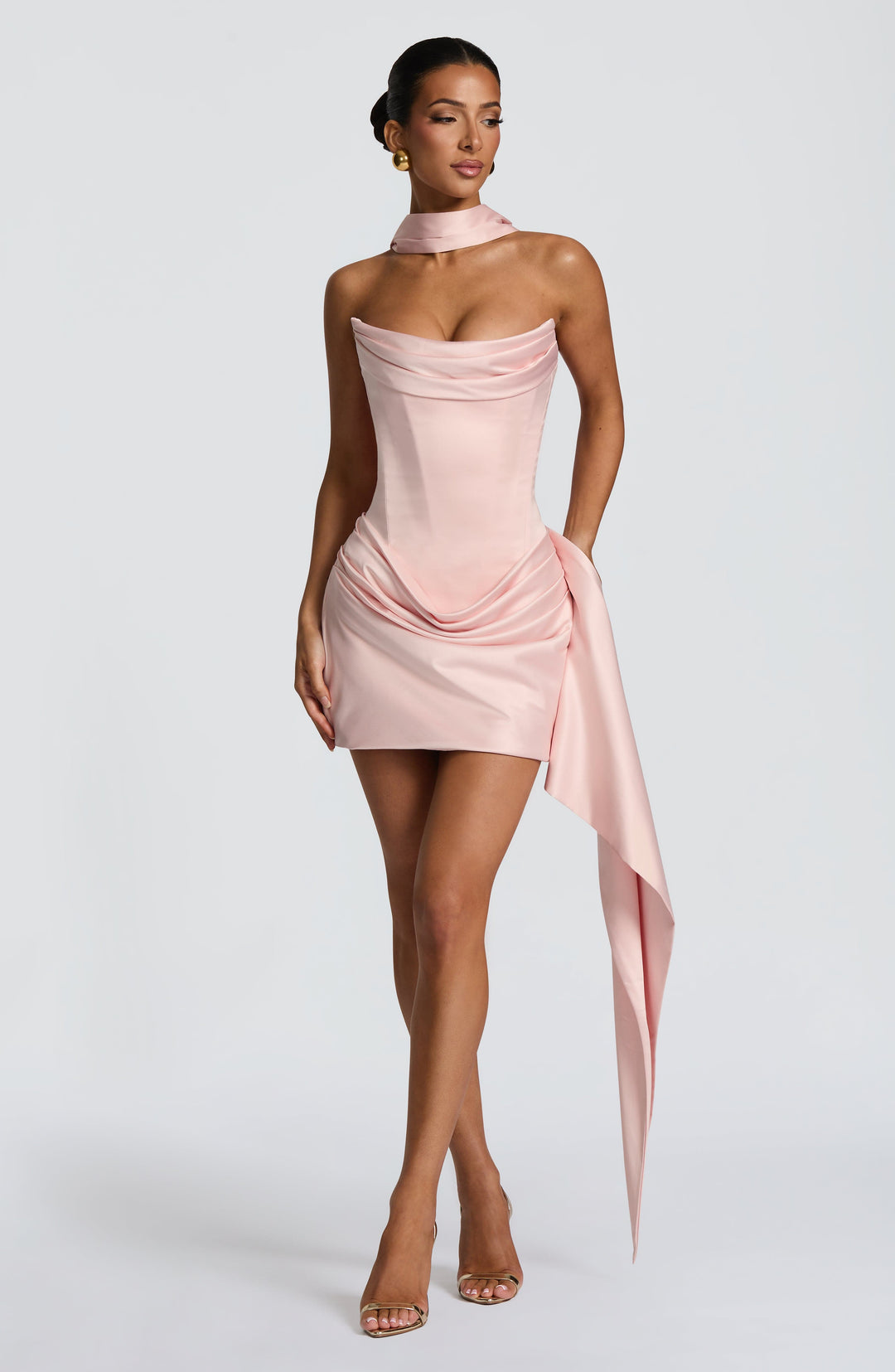 Women's Mini Strapless Dress | Scarf Detail