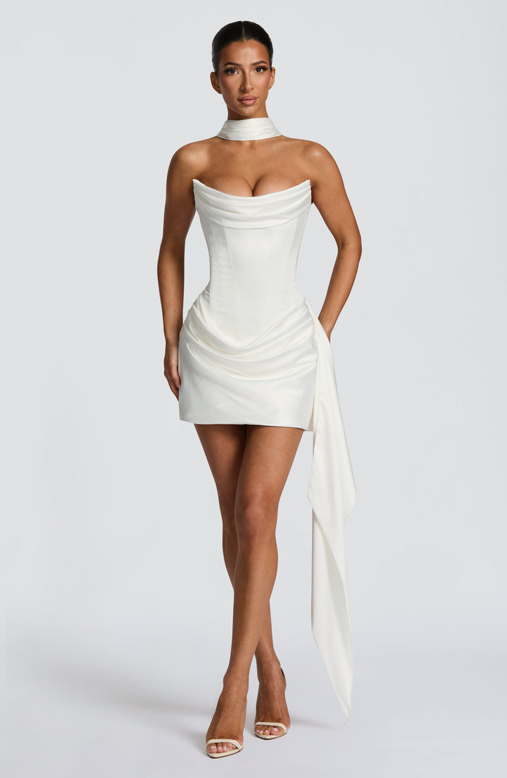Women's Mini Strapless Dress | Scarf Detail