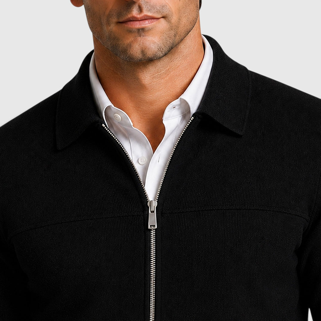 Oliver | Men's Knit Sweater with a Zip Fastening and Classic Collar