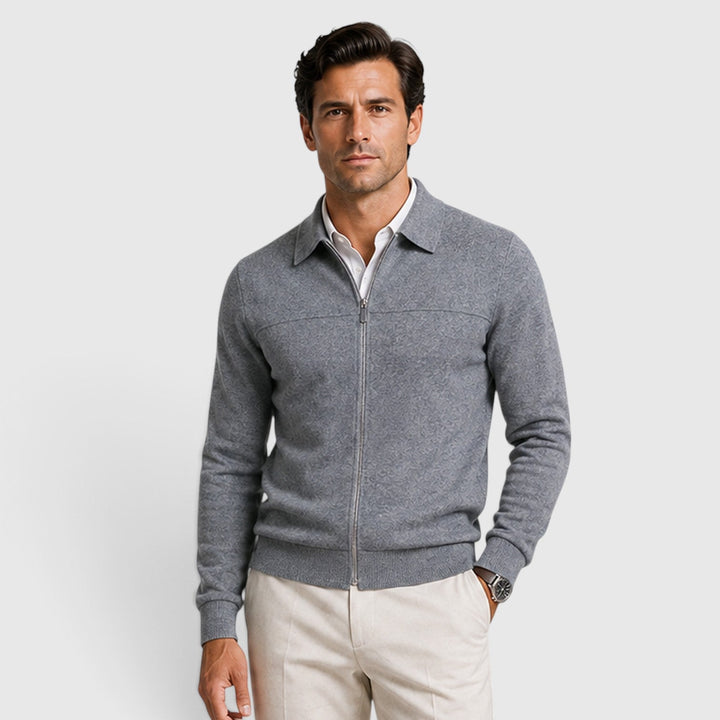 Oliver | Men's Knit Sweater with a Zip Fastening and Classic Collar