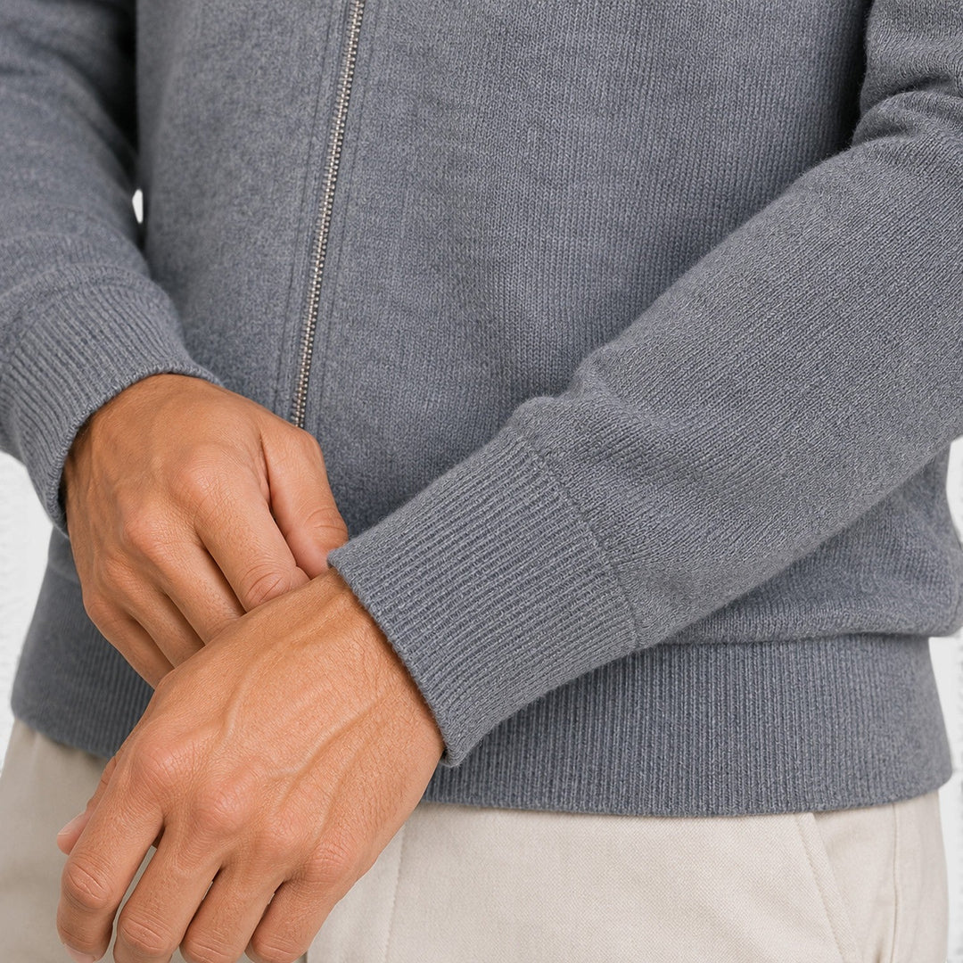 Oliver | Men's Knit Sweater with a Zip Fastening and Classic Collar