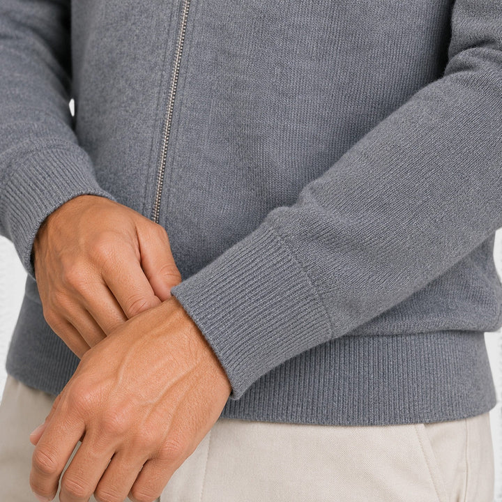 Oliver | Men's Knit Sweater with a Zip Fastening and Classic Collar
