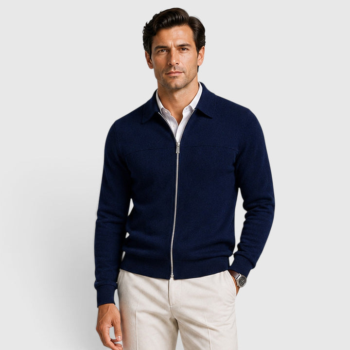 Oliver | Men's Knit Sweater with a Zip Fastening and Classic Collar