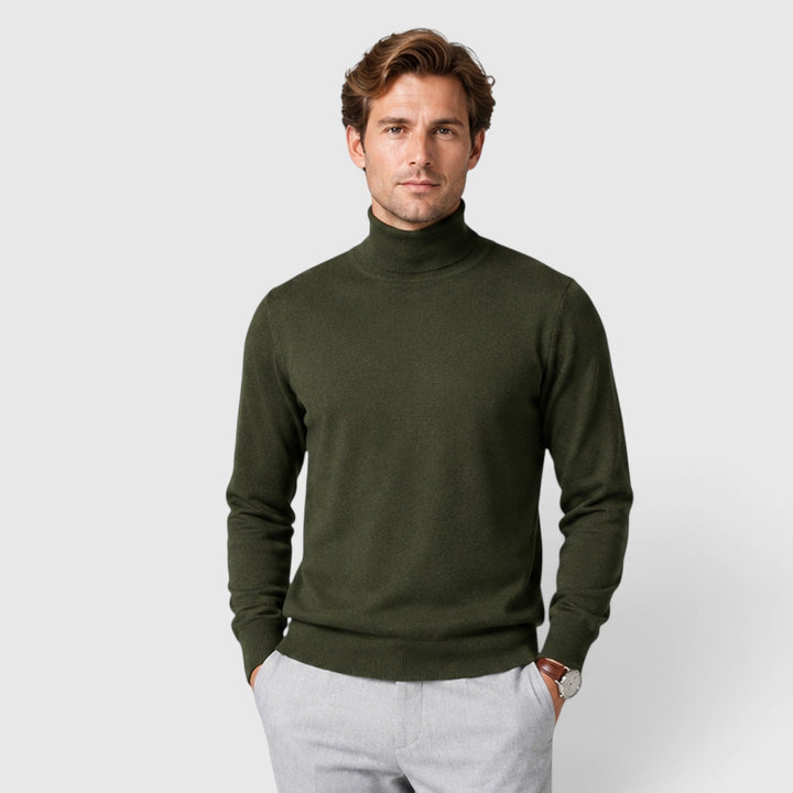 Lucas | Męski Sweter w Dzianinowym Stylu z Golfem i Luźnym Krojem