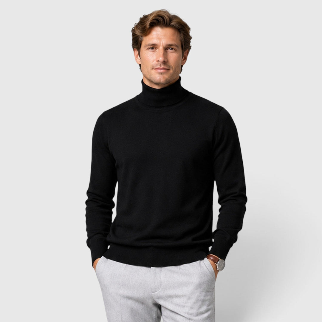 Lucas | Męski Sweter w Dzianinowym Stylu z Golfem i Luźnym Krojem