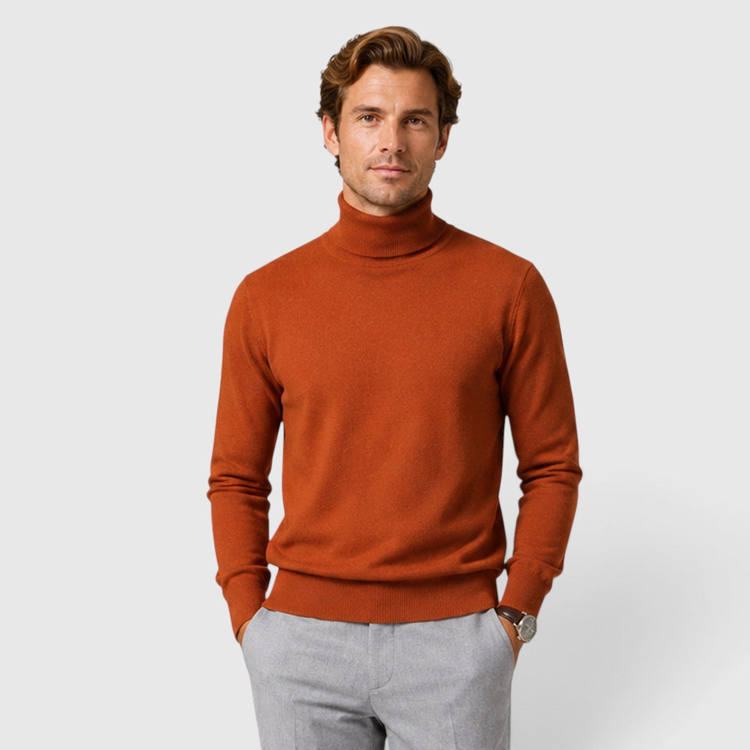 Lucas | Męski Sweter w Dzianinowym Stylu z Golfem i Luźnym Krojem