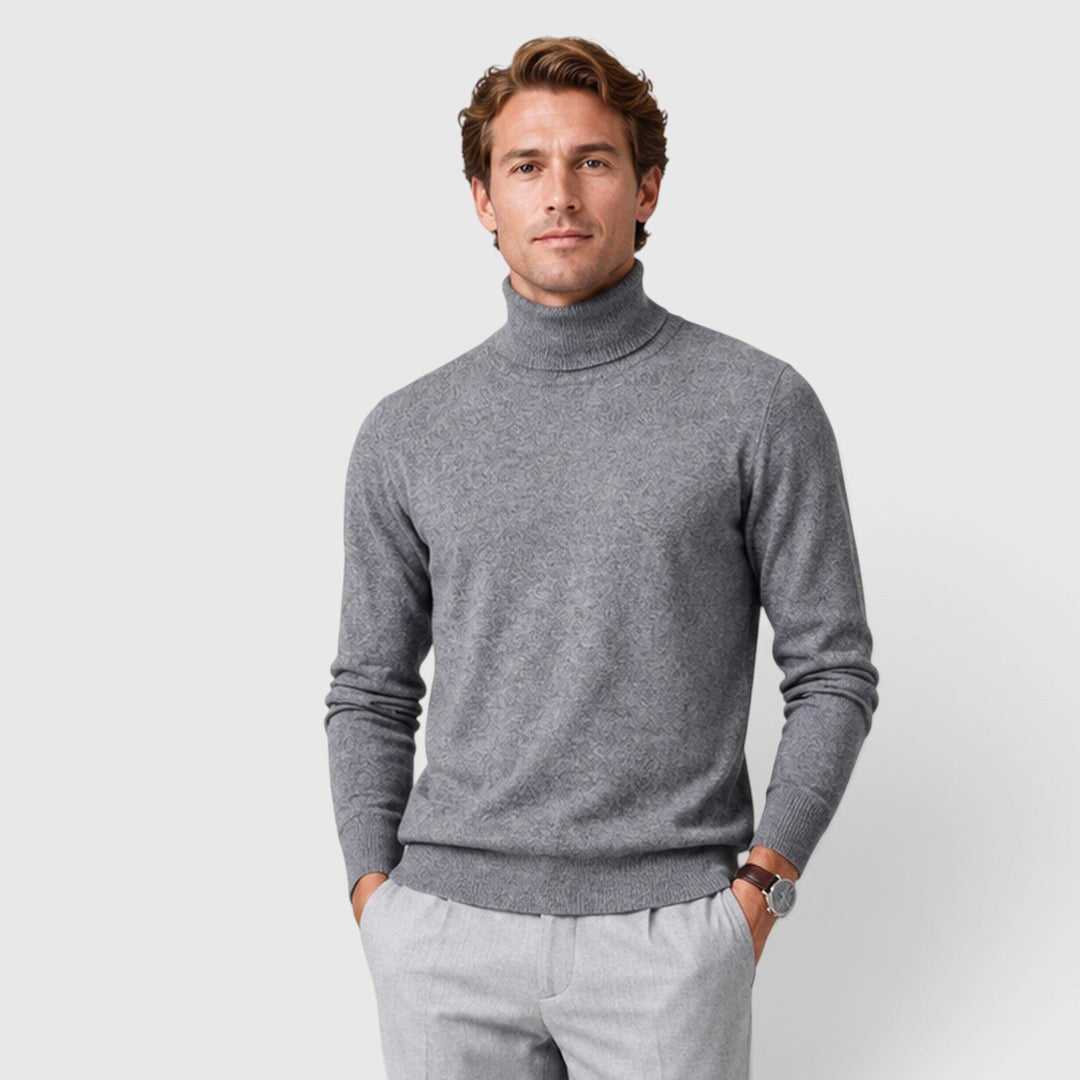 Lucas | Męski Sweter w Dzianinowym Stylu z Golfem i Luźnym Krojem