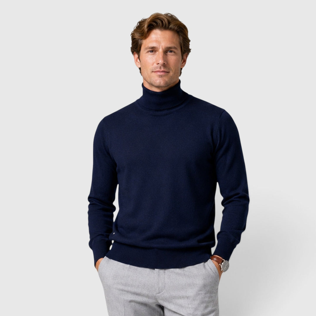 Lucas | Męski Sweter w Dzianinowym Stylu z Golfem i Luźnym Krojem