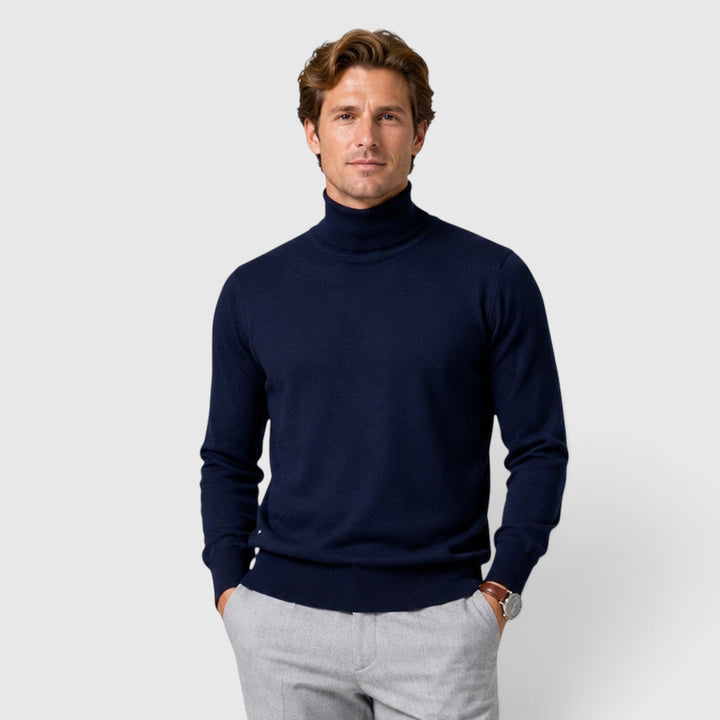 Lucas | Męski Sweter w Dzianinowym Stylu z Golfem i Luźnym Krojem
