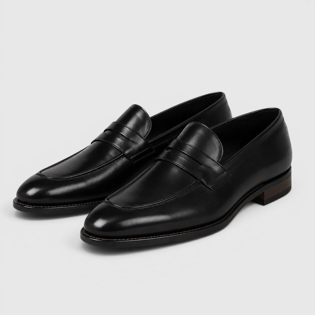 Leon | Męskie Loafersy w Stylu Skórzanym z Kwadratowym Noskiem