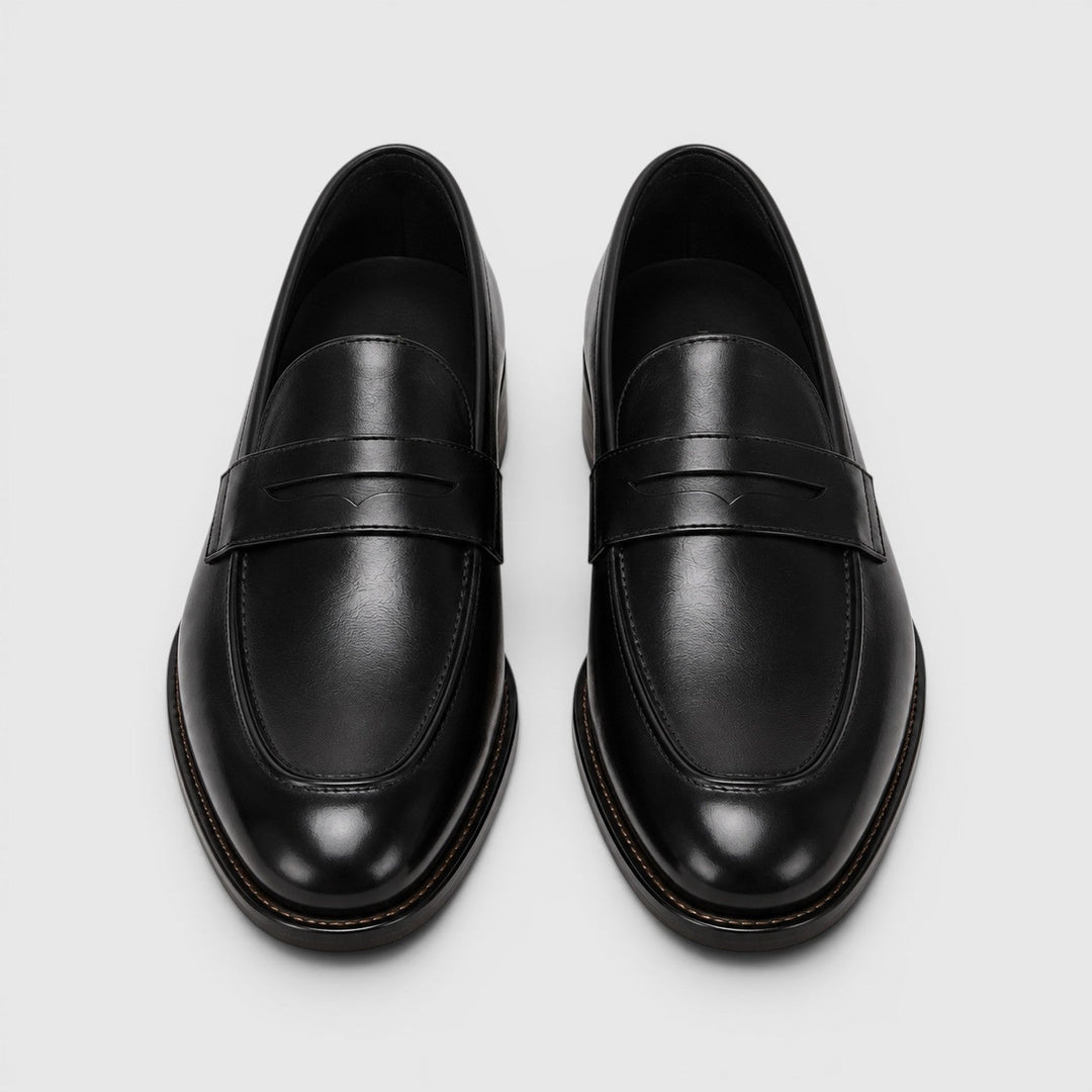 Leon | Męskie Loafersy w Stylu Skórzanym z Kwadratowym Noskiem