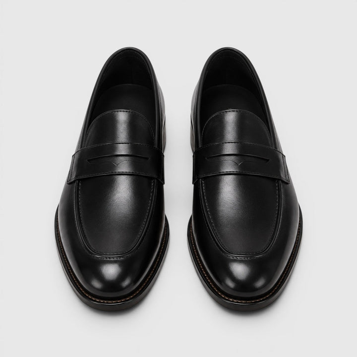 Leon | Męskie Loafersy w Stylu Skórzanym z Kwadratowym Noskiem
