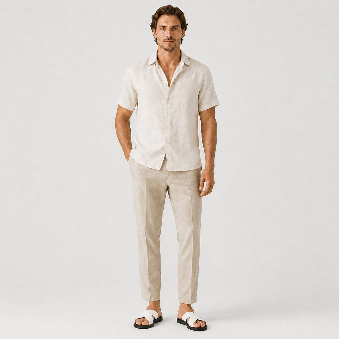Mateo | Men’s Leather-Style Slides with Crossed Straps and Non-Slip Sole