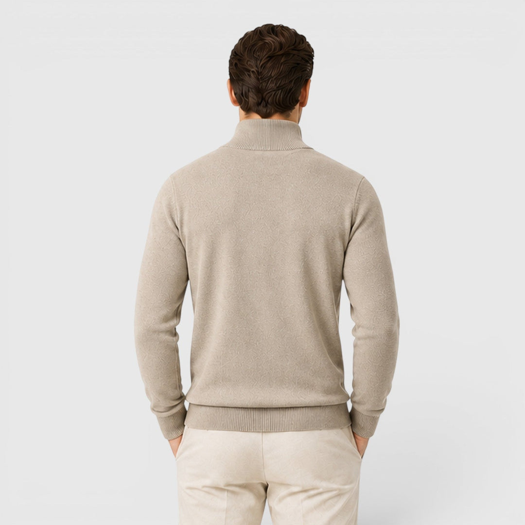 George | Męski Lekki Sweter z Zamkiem pod Szyją