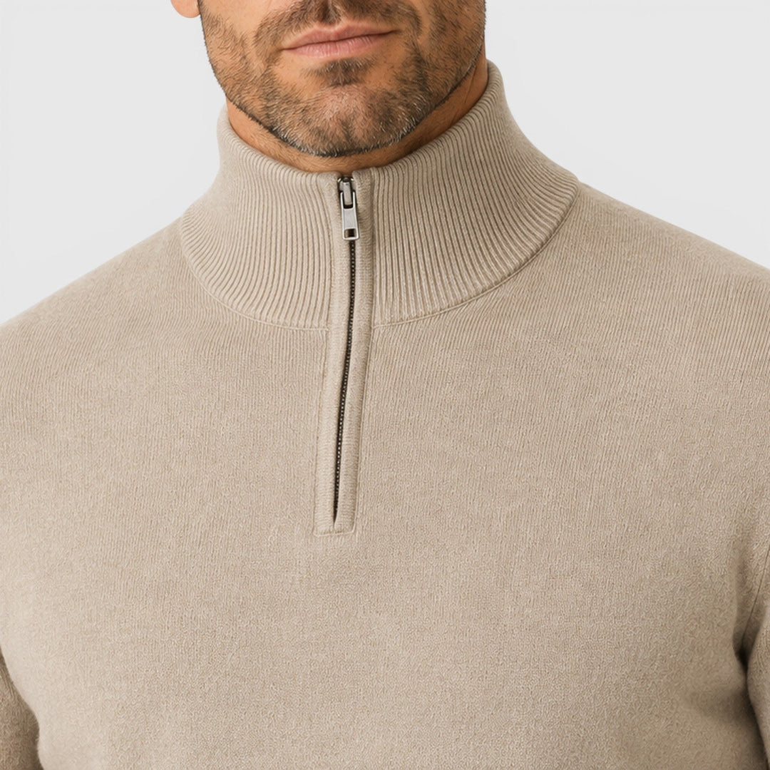 George | Męski Lekki Sweter z Zamkiem pod Szyją