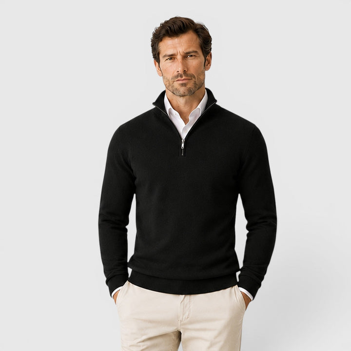 George | Męski Lekki Sweter z Zamkiem pod Szyją