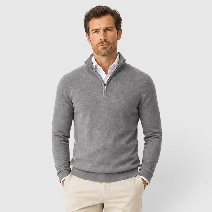 George | Męski Lekki Sweter z Zamkiem pod Szyją