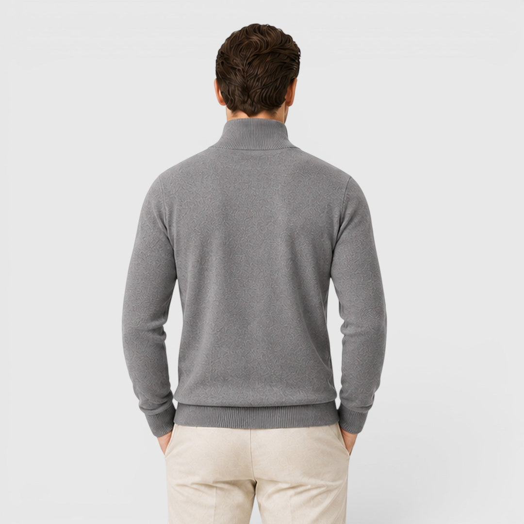 George | Męski Lekki Sweter z Zamkiem pod Szyją