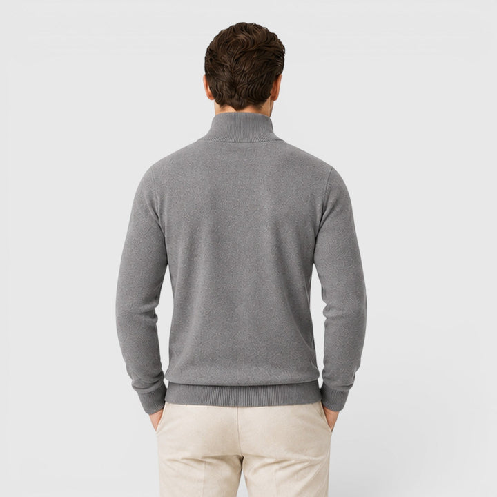 George | Męski Lekki Sweter z Zamkiem pod Szyją