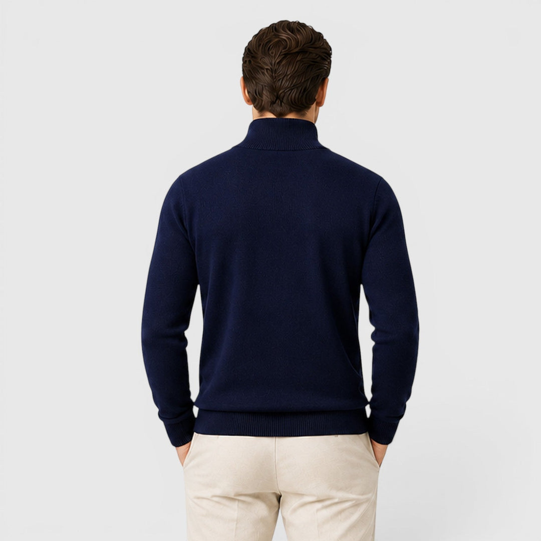George | Męski Lekki Sweter z Zamkiem pod Szyją