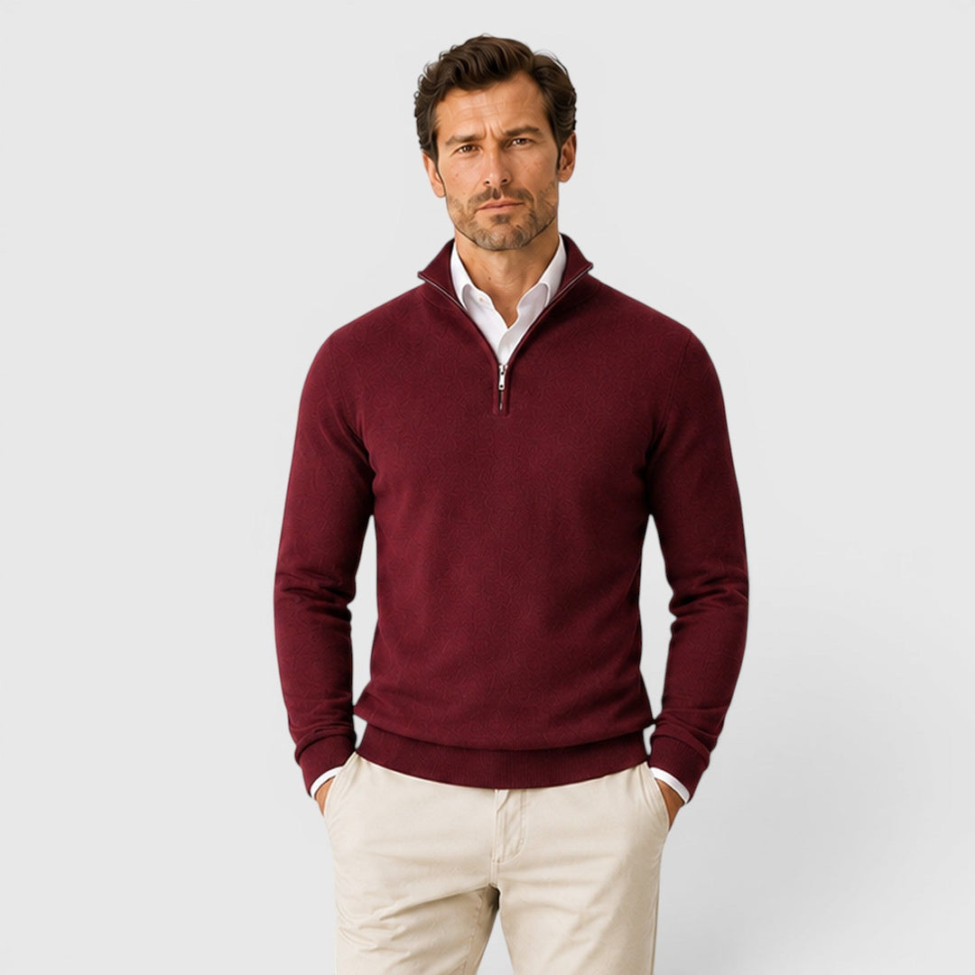 George | Męski Lekki Sweter z Zamkiem pod Szyją