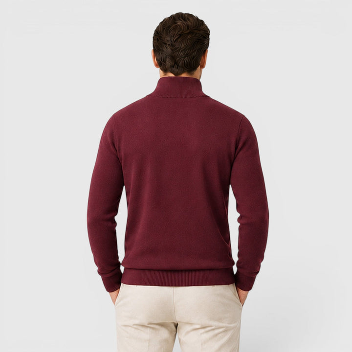 George | Męski Lekki Sweter z Zamkiem pod Szyją
