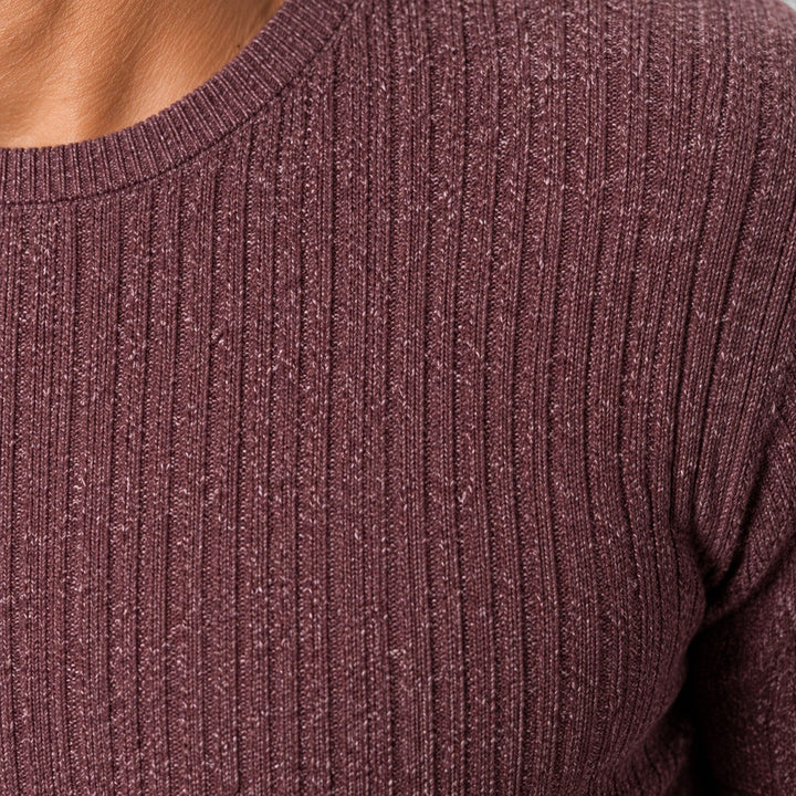 Lucas | Men's Ribbed Sweater with a Crew Neck and Regular Fit