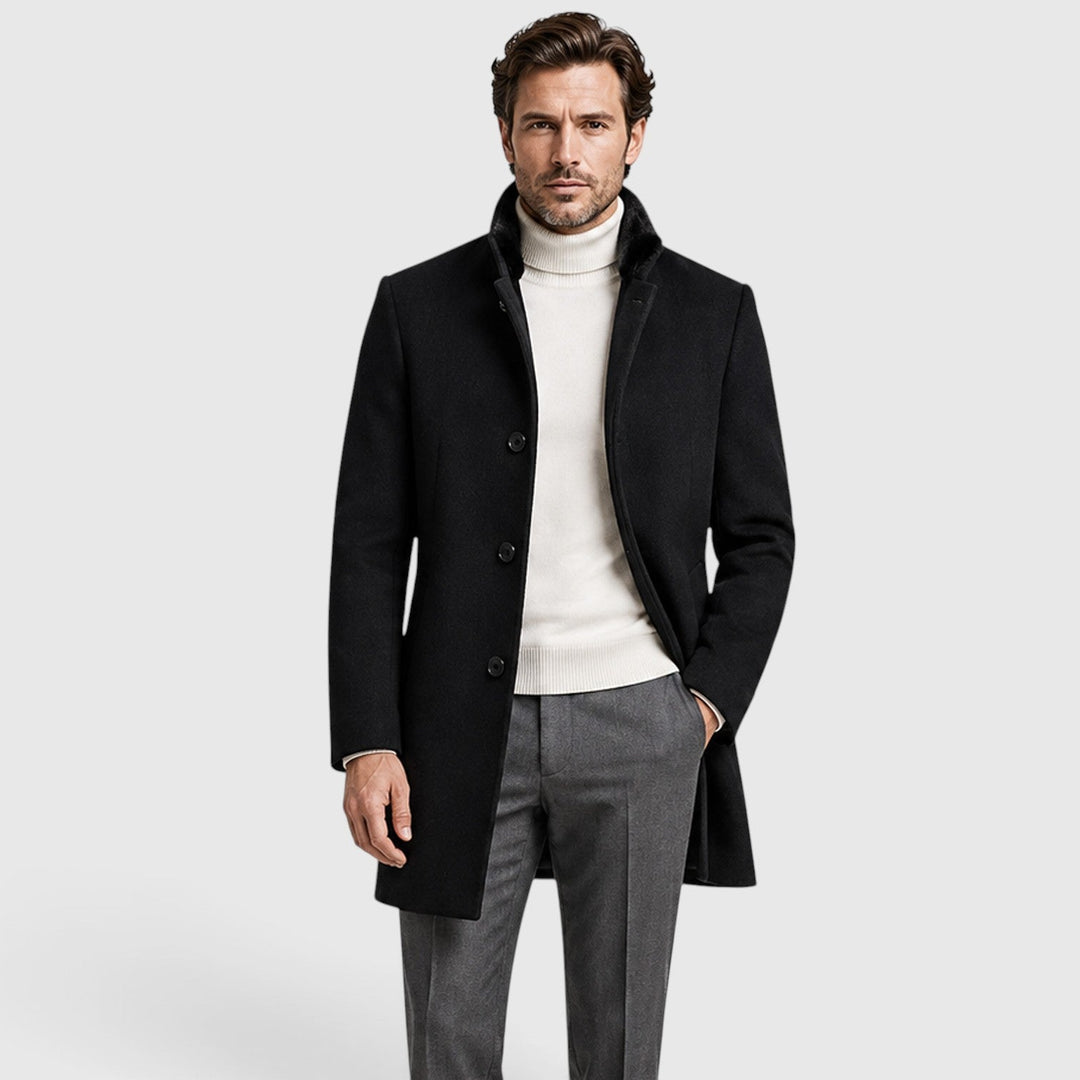 Adrian | Men's Wool-Style Coat with a Classic Collar