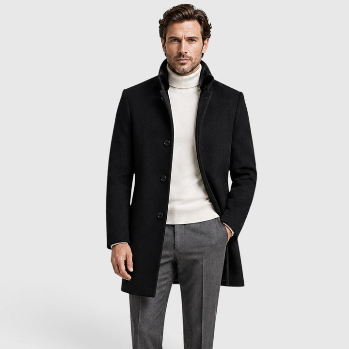 Adrian | Men's Wool-Style Coat with a Classic Collar
