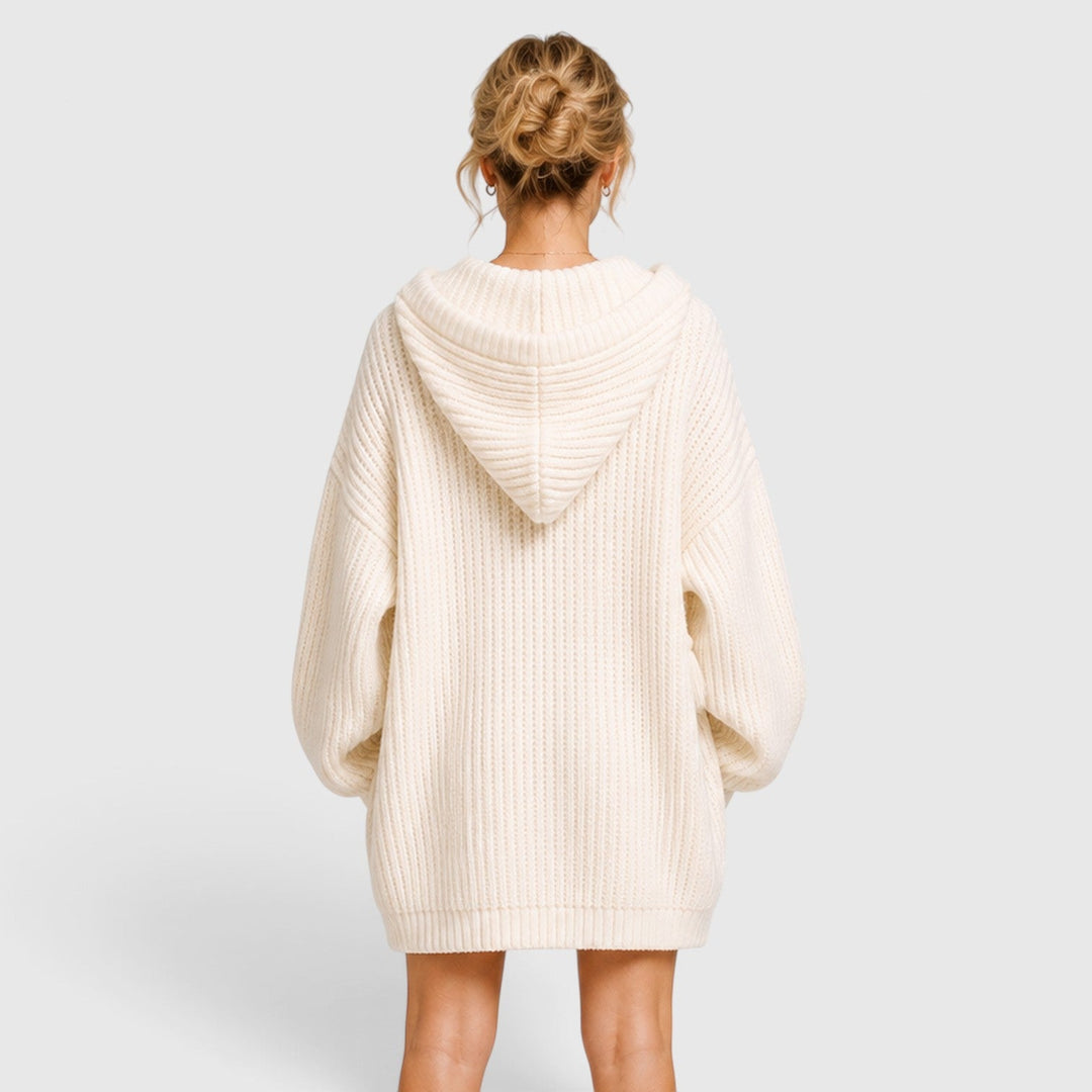 Livia | Women’s Oversized Knit-Style Sweater with Hood and Loose Fit