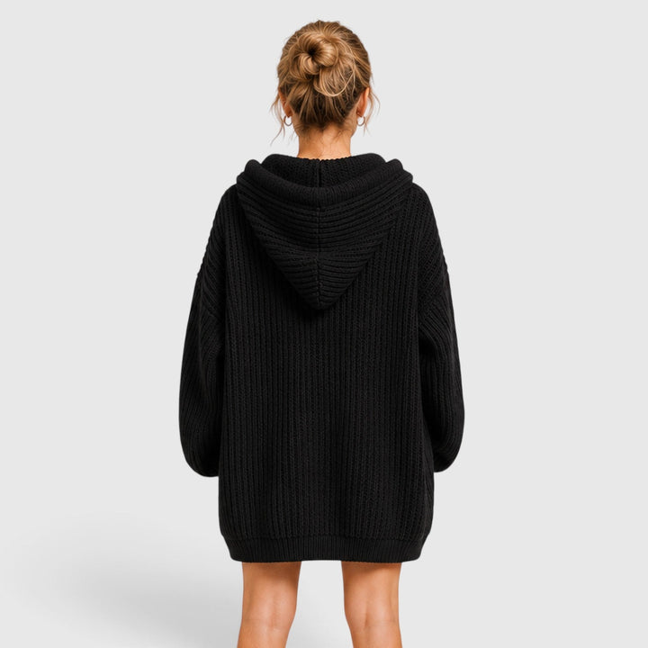 Livia | Women’s Oversized Knit-Style Sweater with Hood and Loose Fit